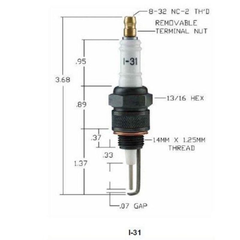 AUBURN Spark Plug Ignitor Rod Electrode Spark Rod I31 AUBURN I311