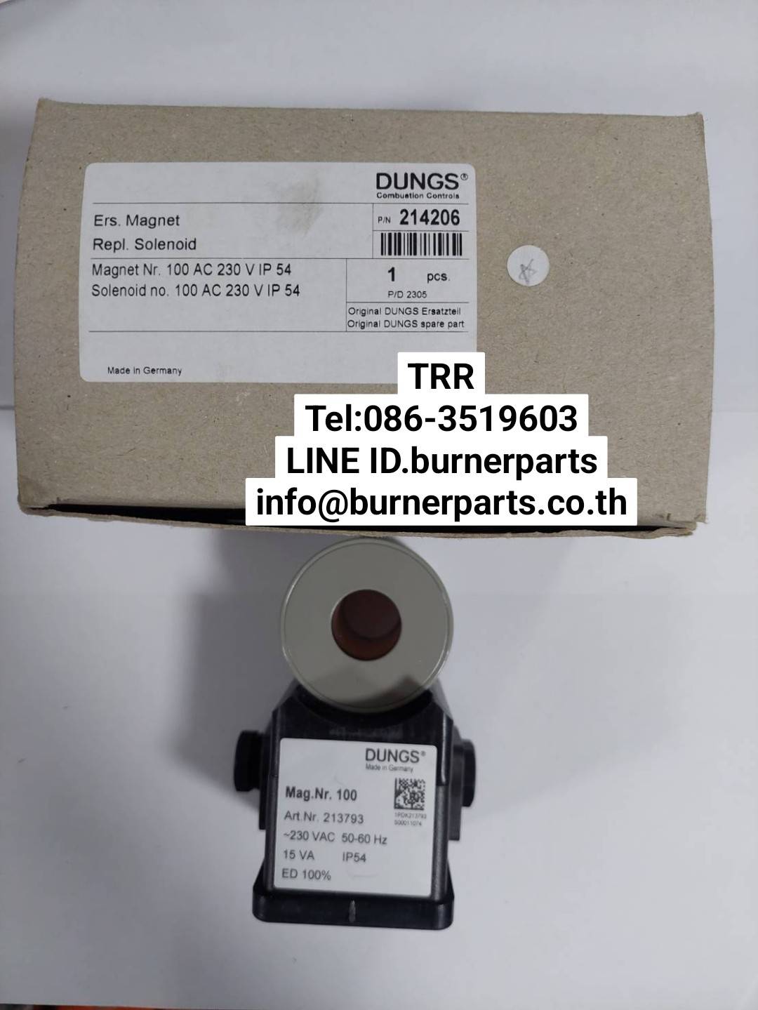 214206, Dungs Solenoid Coil Magnet Nr. 100 AC230V 214206, Dungs Solenoid Coil Magnet Nr. 100 AC230V
